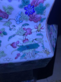 A Chinese hexagonal famille rose garden seat, 19th C.